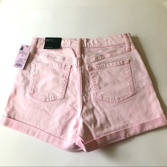 Wild Fable Barbiecore High Rise Light Pink Acid Wash Cuffed Hem Jean Shorts 0/25 - Picture 2 of 12